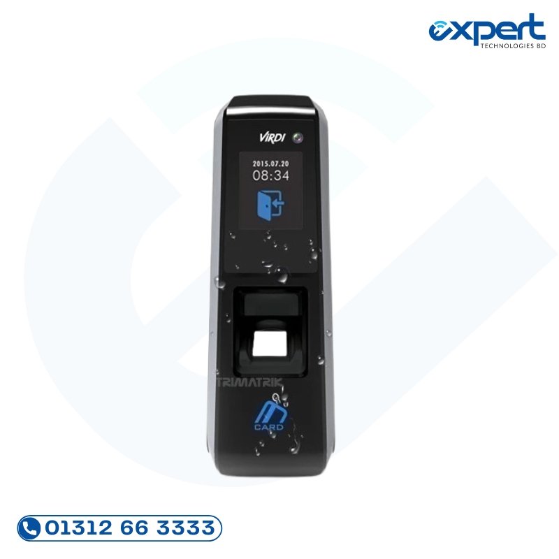 Virdi AC-2200RFH IP65 biometric fingerprint access control terminal with Bluetooth mobile key and OSDP RS-485 support