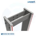 Multi-zone walk-through metal detector security gate with ZK App software integration, LED threat indicators, and 18 adjustable detection zones.