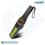 Super Scanner MD-3003B1 hand held metal detector with LED, buzzer, vibration alarm, adjustable sensitivity, and 9V battery support.