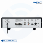 TOA A-230 30W mixer power amplifier with 2 MIC, 2 AUX, MIC 1 priority muting, and 100V or 4Ω speaker output for PA systems.