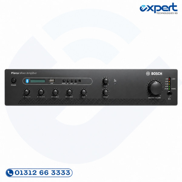 Bosch PLE-1ME120-3IN 120W mixer amplifier with Bluetooth USB 100V line and 4 ohm speaker output