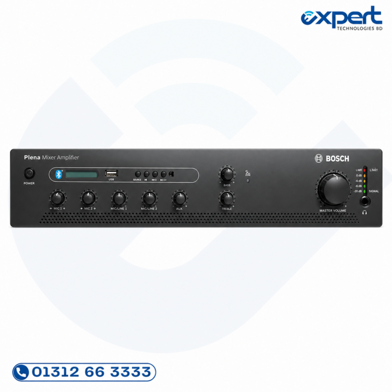 Bosch PLE-1ME120-3IN 120W mixer amplifier with Bluetooth USB 100V line and 4 ohm speaker output
