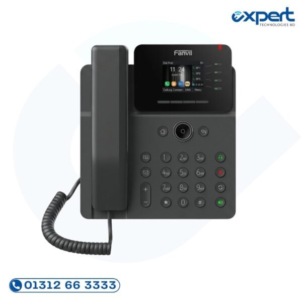 Fanvil V61G Prime Business IP Phone with 2.4-inch Color Display, Dual Gigabit Ports, and Bluetooth support for Professional Office Use.